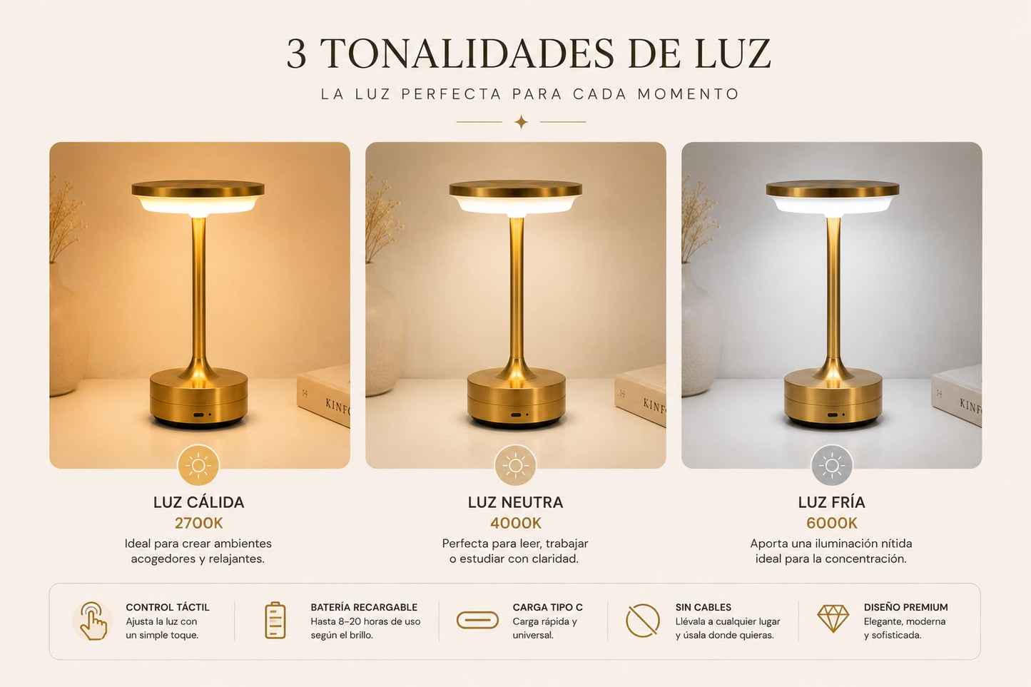 Lampara Aura Luxe Gold